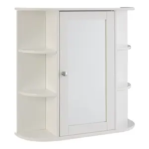 Maison by Premier Portland Seven Shelf Mirrored Door Bathroom Cabinet