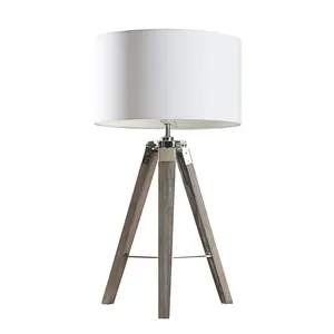 Bella Vista Wood Tripod Lamp White