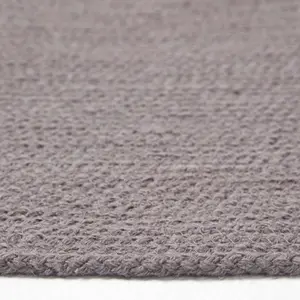 Homescapes Grey Handmade Woven Braided Oval Rug, 50 x 80 cm