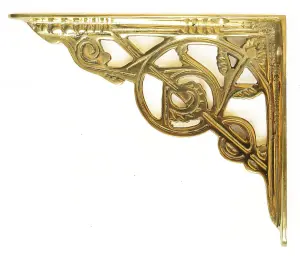 Castelion Single Small Brass Trellis Shelf Bracket