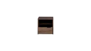 Chic Denver Cabinet - Compact Rustic Style with Drawer in Oak Monastery - W470mm x H460mm x D400mm