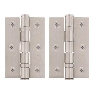 AFIT Satin Nickel Door Hinges - 3 Inch / 76mm  Internal Fire Door Hinges - 1 Pair