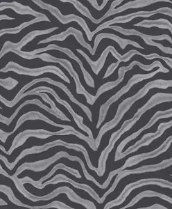 Galerie Natural Fx Silver Grey Zebra Embossed Wallpaper