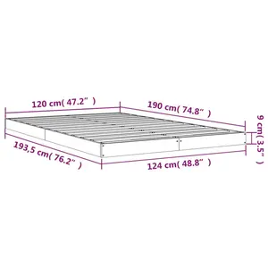 Bed Frame Solid Wood Black / Small Double (4')