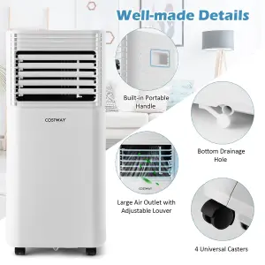 Costway 3-in-1 Portable Air Conditioner 9000 BTU Mobile Air Cooler w/ Fan & Dehumidifier Mode