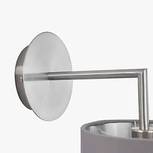 Brushed Silver and  Steel Grey Wall Light