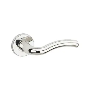 URBNLIVING 118mm Length 8Pcs Algrave Metal & Polished Nickel Lever Latch Door Handle Set