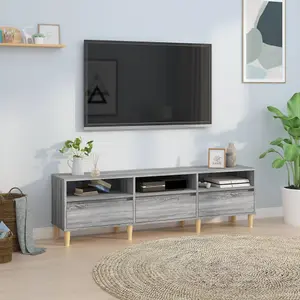 Berkfield TV Cabinet Grey Sonoma 150x30x44.5 cm Engineered Wood