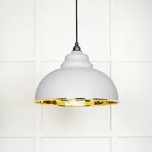 Smooth Brass Harborne Pendant in Flock