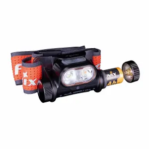 Fenix HM65R-T V2.0 Black, USB-C Rechargeable Head Torch - 1600 lm - 170m Beam - Separate White/Warm White Light - IP68 Waterproof