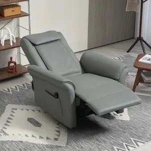 HOMCOM Kneading Massage Recliner Chair Breathable Leather Recliner Armchair