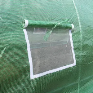 Polytunnel Greenhouse Walk In Galvanised Windows Doors Growhouse PE Cover Diameter 3 x 2m