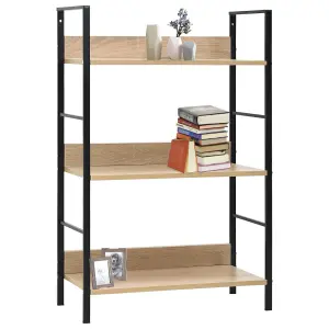 Berkfield 3-Layer Book Shelf Oak 60x27.6x90.5 cm Engineered Wood