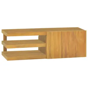 Berkfield Wall-mounted Bathroom Cabinet 90x40x30 cm Solid Wood Teak