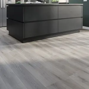 GoodHome Mambo Grey Synchronised Wood effect Synchronic Click vinyl Flooring Sample