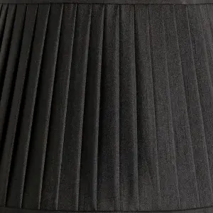 25cm Black Poly Cotton Pleated Lampshade For Table Lamps