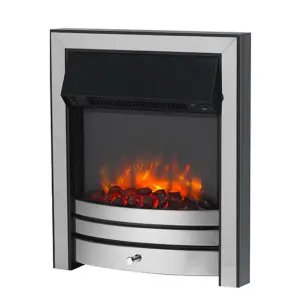 Roxby Electric Fire - Chrome with 35mm Spacer Kit