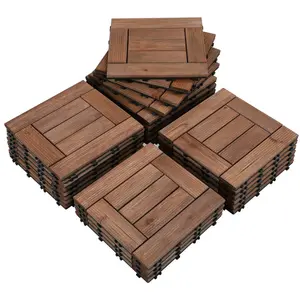 30cm L x 30cm W Interlocking Wood Deck Tile (Set of 27) (Set of 27)