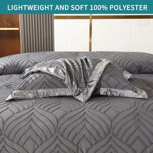 Solid Colour Duvet Cover Set with Pillowcases Grey / Kingsize