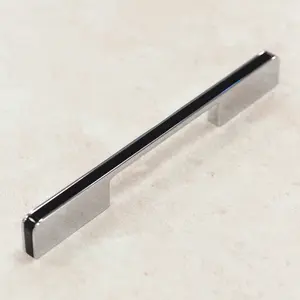 160mm Black & Chrome Cabinet Handle Gloss Polished Kitchen Cupboard Door Drawer Pull Bathroom Bedroom Furniture Replacement