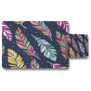 Retro color feathers (Placemat & Coaster Set) / Default Title