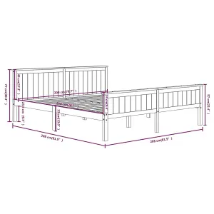 Berkfield Bed Frame White Solid Wood Pine 200x200 cm