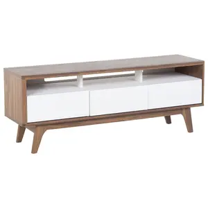 Beliani Scandinavian TV Stand Brown SYRACUSE