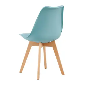 Nero Upholstered Dining Chair (Set of 2) Light Blue / Oak