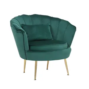 Velvet Emerald Green Daisy Accent Chair