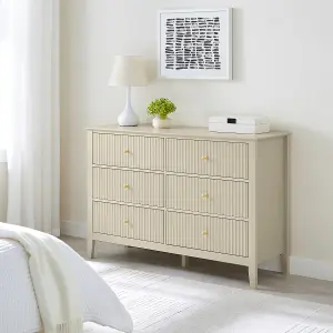 Melody Maison Large 6 Drawer Chest of Drawers - Hales Taupe Range