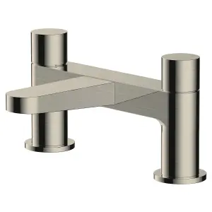 RAK Petit Brushed Nickel Round Bath Filler Mixer Tap Solid Brass