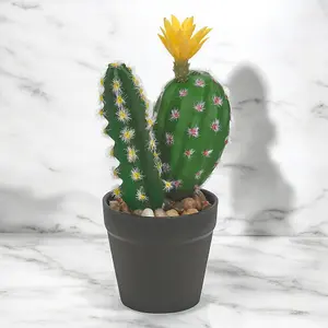 URBNLIVING 25cm Height Artificial Cactus in Pot Faux House Fake Tropical Succulent Plant