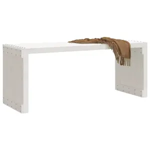 Berkfield Garden Bench Extendable White 212.5x40.5x45 cm Solid Wood Pine