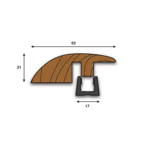 Woodline WR18 Ramp Door Bar Threshold 900mm - Unfinished Oak