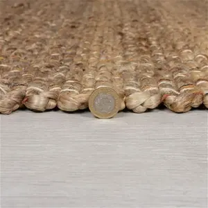 Dunelm Chunky Jute Woven Runner, Boho, Size: 60cm X 150cm (2ft X 5Ft), Chunky Jute Natural