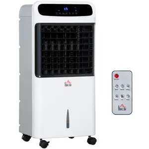 HOMCOM 32" Mobile Air Cooler, 12L Tank Evaporative Ice Cooling Fan Water Conditioner Humidifier Unit