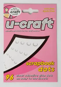 U-Craft Scrapbook Adhesive Dots Extra Strength Permanent Ultra Flat 10mm Pack of 96