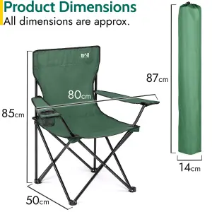 Folding Camping Chair Lightweight Portable With Cup Holder Fishing Outdoor Green Trail