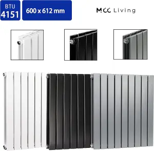 Designer Flat Panel Double Radiator 600x612 Anthracite by MCC