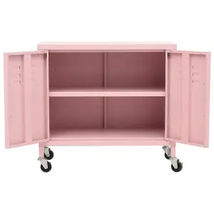 Berkfield Storage Cabinet Pink 60x35x56 cm Steel