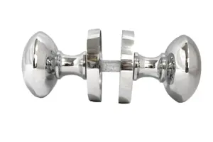 Door Knobs Round Victorian Mortice Knob Sprung - Chrome Polished 56mm