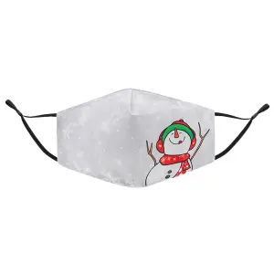 Termin8 Printed Pattern, Lightweight Breathable, Snow Man Face Mask, Design 2