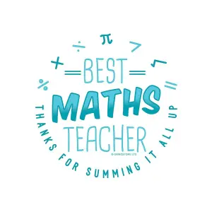 Grindstore Best Maths Teacher Mug White/Aqua Blue (One Size)