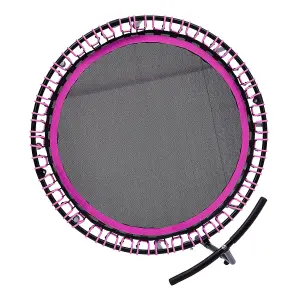 48in Bungee Cords Foldable Round Trampoline with Adjustable T-Handle Bar in Pink