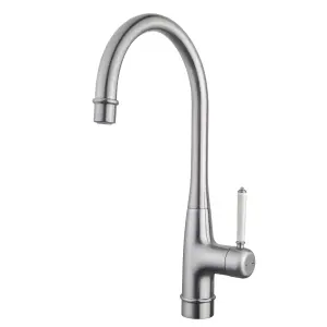 GoodHome Filbert Stainless steel effect Kitchen Side lever Tap