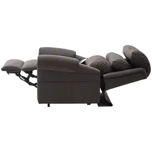 Dual Motor Rise and Recline Armchair - Waterfall Pillow - Mink Chenille Fabric