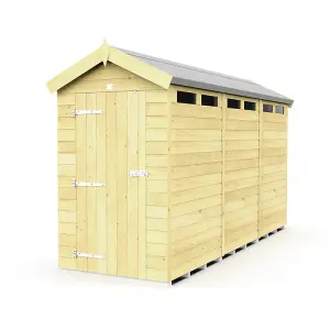 4 x 12 Feet Apex Security Shed - Single Door - Wood - L358 x W118 x H217 cm