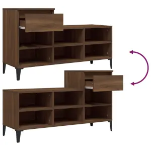 Berkfield Shoe Cabinet Brown Oak 102x36x60 cm Engineered Wood