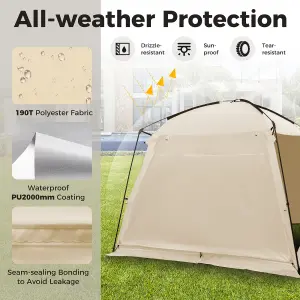 Costway 3 x 3 M Portable Camping Canopy Tent Screen Shelter Gazebo W/ Zippered Door