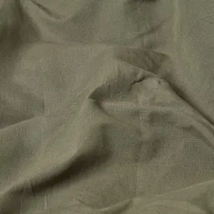 Homescapes Khaki Green Linen Fitted Sheet, Single